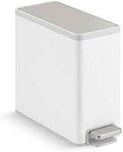 DESCRIPTION: (1) 2 PACK OF STEP TRASH CANS BRAND/MODEL: KOHLER INFORMATION: WHITE STAINLESS RETAIL$: $54.00 EA SIZE: 1.6 GAL QTY: 1