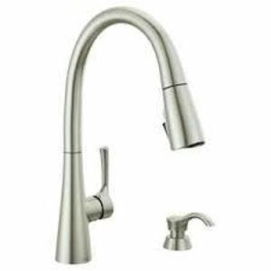 DESCRIPTION: (1) KITCHEN FAUCET WITH SOAP DISPENSER BRAND/MODEL: DELTA AUBURN #19835Z-SPSD-DST INFORMATION: STAINLESS RETAIL$: $250.00 EA SIZE: FITS 1