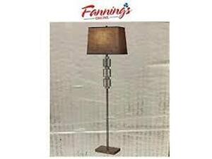 DESCRIPTION: (2) FLOOR LAMP BRAND/MODEL: BRIDGEPORT DESIGNS #91209-DBS INFORMATION: BRUSHED STEEL RETAIL$: $75.00 EA QTY: 2