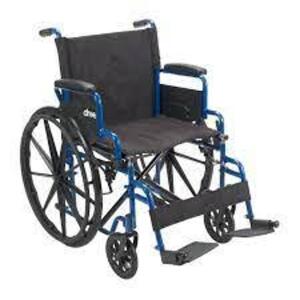 DESCRIPTION: (1) MEDICAL WHEELCHAIR BRAND/MODEL: DRIVE INFORMATION: BLUE STREAK AND BLACK RETAIL$: $180.00 EA QTY: 1