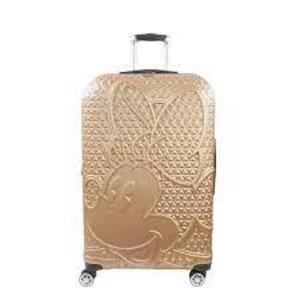 DESCRIPTION: (1) HARD SIDED ROLLING LUGGAGE BRAND/MODEL: FULL DISNEY MINI MOUSE INFORMATION: ROSE GOLD RETAIL$: $240.00 EA SIZE: 29" QTY: 1