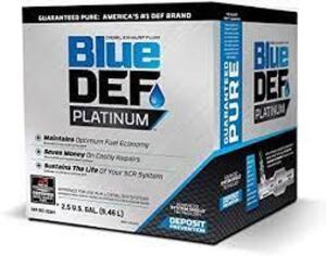 DESCRIPTION: (1) JUG OF DIESEL TREATMENT BRAND/MODEL: BLUE DEF PLATINUM RETAIL$: $20.00 EA SIZE: 2.5 GALLON QTY: 1