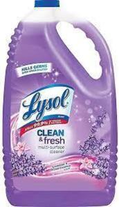 DESCRIPTION: (2) MULTI SURFACE CLEANER BRAND/MODEL: LYSOL INFORMATION: CLEAN AND FRESH SCENT RETAIL$: $17.99 EA SIZE: 144 OZ QTY: 2