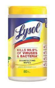 DESCRIPTION: (3) DISINFECTING WIPES BRAND/MODEL: LYSOL BRAND 2 INFORMATION: LEMON RETAIL$: $10.00 EA SIZE: 80 WIPES QTY: 3