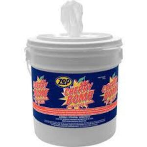 DESCRIPTION: (2) BUCKETS OF HAND CLEANING TOWELS BRAND/MODEL: ZEP CHERRY BOMB #449W16 RETAIL$: $50.00 EA SIZE: 10X12 130 PER CONTAINER QTY: 2