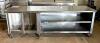 9' STAINLESS STEEL KITCHEN LINE WITH ELECTRIC HEATED SIDE ON CASTERS