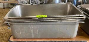 (4) 4" DEEP STAINLESS WELL PANS