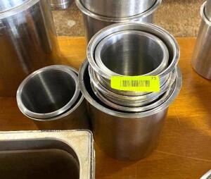 ASSORTED SIZE STAINLESS UTENSIL CONTAINERS