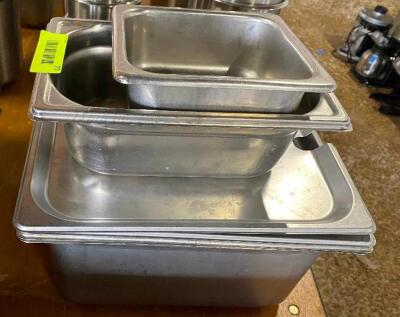 ASSORTED STAINLESS PANS AS SHOWN