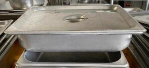 (6) STAINLESS Full-Size Steam Table PanS WMITH LIDS