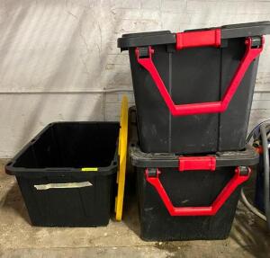 (3) LARGE PLASTIC STORAGE CONTAINERS