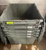 (5) LARGE STORAGE CRATES, PLASTIC