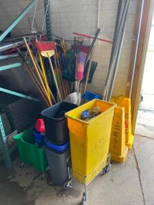 LARGE ASSORTMENT OF CLEANING SUPPLIES AS SHOWN