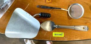 FRY SCOOP, SIFTER, AND SERVING SPOON