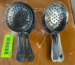 (11) SMALL PERFORATED STAINLESS SPOONS