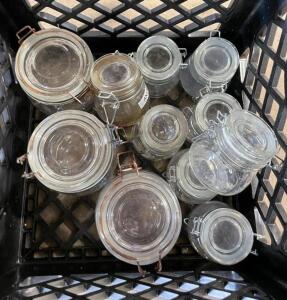 ASSORTED SEAL TOP GLASS JARS