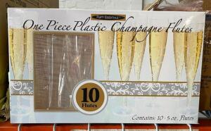 (4) 10CT PACKS OF PLASTIC CHAMPAGNE FLUTES