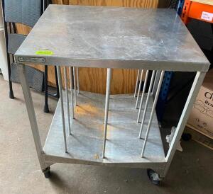 METAL STORAGE CART ON CASTERS