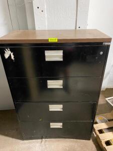 4-DRAWER FILE CABINET IN BLACK, METAL