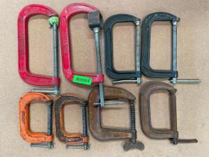 (8) VARIOUS SIZE C-CLAMPS