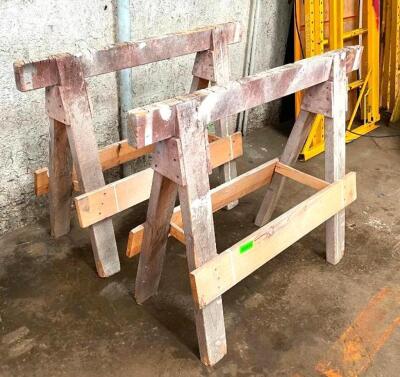 (2) 42" X 34" WOODEN SAW HORSES