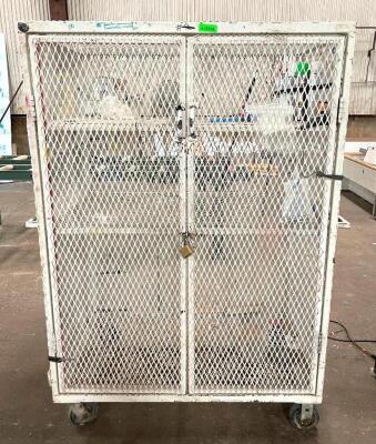 48" X 30" X 70" STEEL SECURITY STORAGE CART ON CASTERS