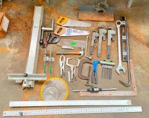 LARGE ASSORTMENT OF HAND TOOLS AS SHOWN