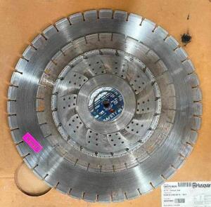 (3) VARIOUS SIZE CONCRETE SAW BLADES (SEE PHOTOS FOR SIZES)