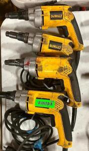 (4) - VARIABLE SPEED REVERSING VERSA-CLUTCH CORDED SCREWDRIVERS