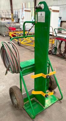 SAF-T-CART WELDING TANK CART W/ WELDING HOSE & TORCH (SEE PHOTOS)