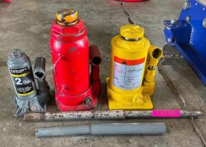 (3) VARIOUS SIZE HYDRAULIC BOTTLE JACKS