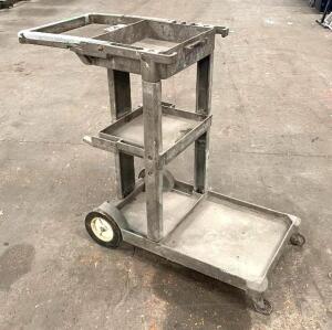 PLASTIC JANITORIAL PUSH CLEANING CART