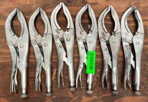 (6) 12" CURVED JAW LOCKING PLIERS