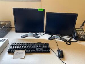 DUAL MONITOR, COMPUTER AND OFFICE CHAIR SET