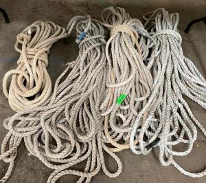 (4) SECTIONS OF 1/2" ROPE. APPROX. 200' LENGTHS