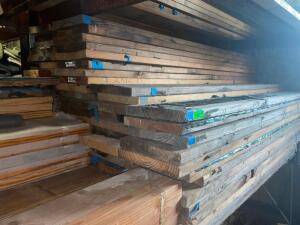 LARGE GROUP OF 8' X 12" LUMBER PLANKS
