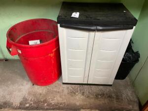 OUTDOOR STORAGE CABINET AND WASTE BIN SET