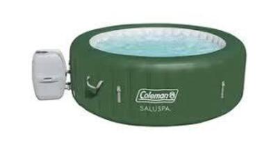 DESCRIPTION: (1) SALUSPA, PALM SPRINGS INFLATABLE HOT TUBBRAND/MODEL: COLEMANINFORMATION: GREENRETAIL$: 507.69 SIZE: 28" X 77" X 28"QTY: 1