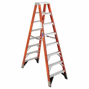 DESCRIPTION: (1) TWIN STEPLADDER BRAND/MODEL: WERNER #4XP50 INFORMATION: ORANGE RETAIL$: $421.60 EA SIZE: 8' QTY: 1