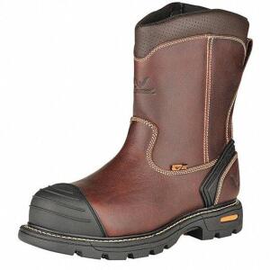 DESCRIPTION: (1) WELLINGTON BOOT BRAND/MODEL: THOROGOOD SHOES #33J946 INFORMATION: BROWN AND BLACK RETAIL$: $190.00 EA SIZE: COMPOSITE TOE TYPE 1, SIZ