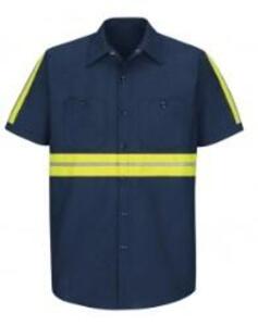 DESCRIPTION: (4) HIGH VIZ INDUSTRIAL WORK SHIRT BRAND/MODEL: RED KAP INFORMATION: BLUE RETAIL$: $42.00 EA SIZE: XXL RG QTY: 4