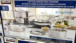 DESCRIPTION: (1) SET OF STAINLESS STEEL COOKWARE SET BRAND/MODEL: KIRKLAND SIGNATURES INFORMATION: STAINLESS STEEL, MISSING LIDS RETAIL$: $150.00 EA Q