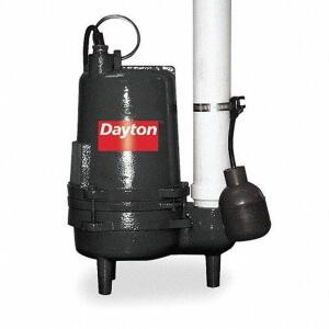 DESCRIPTION: (1) SEWAGE EJECTOR PUMP BRAND/MODEL: DAYTON #3BB89 RETAIL$: $682.91 EA SIZE: 1/2, 220V AC, TETHER FLOAT, 111 GPM FLOW RATE @ 10 FT. OF HE