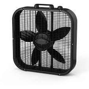 DESCRIPTION: (1) BOX FAN BRAND/MODEL: LASKO INFORMATION: BLACK RETAIL$: $24.96 EA SIZE: 20" QTY: 1