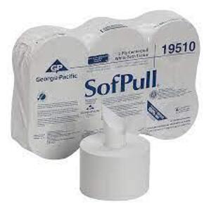 DESCRIPTION: (1) CASE OF (6) ROLLS TOILET PAPER CENTER PULLBRAND/MODEL: SCOTT #19510RETAIL$: $42.91/CASESIZE: 6 ROLLS PER CASEQTY: 1