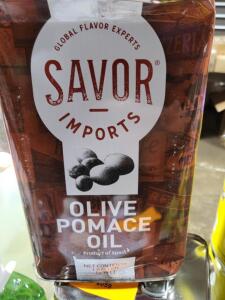 DESCRIPTION: (2) CONTAINERS OF OLIVE POMACE OIL BRAND/MODEL: SAVOR IMPORTS RETAIL$: $50.00 TOTAL SIZE: 1 GALLON QTY: 2