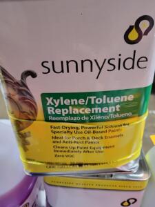 DESCRIPTION: (2) XYLENE/TOLUENE REPLACEMENT SOLVENT BRAND/MODEL: SUNNYSIDE #12H847 RETAIL$: $56.88 EA SIZE: 1 GALLON QTY: 2