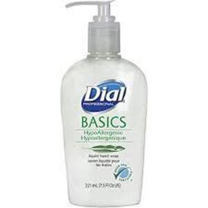 DESCRIPTION: (6) LIQUID HAND SOAP BRAND/MODEL: DIAL BASICS RETAIL$: $5.00 EA SIZE: 7.5 OZ QTY: 6