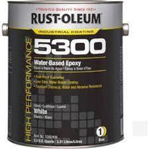 DESCRIPTION: (1) WATER BASED EPOXY BRAND/MODEL: RUST-OLEUM 5300 INFORMATION: WHITE RETAIL$: $124.25 EA SIZE: 1 GALLON QTY: 1