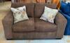 CHRISMA COCOA LOVESEAT WITH (2) THROW PILLOWS